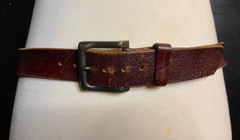 EDDIE BAUER Distressed Brown Leather Belt Mens sz XL